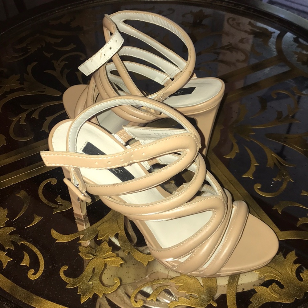 Zara nude strappy sandals